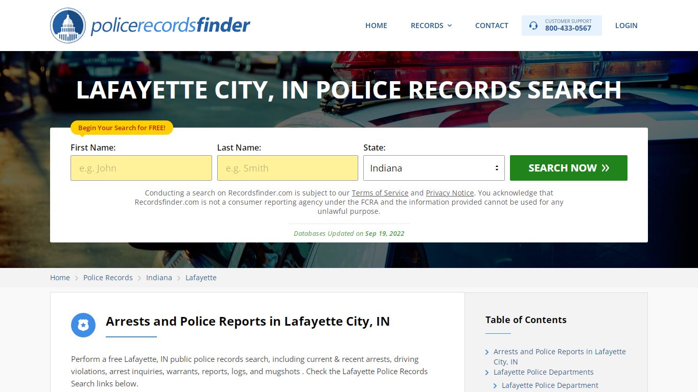 LAFAYETTE CITY, IN POLICE RECORDS SEARCH - RecordsFinder