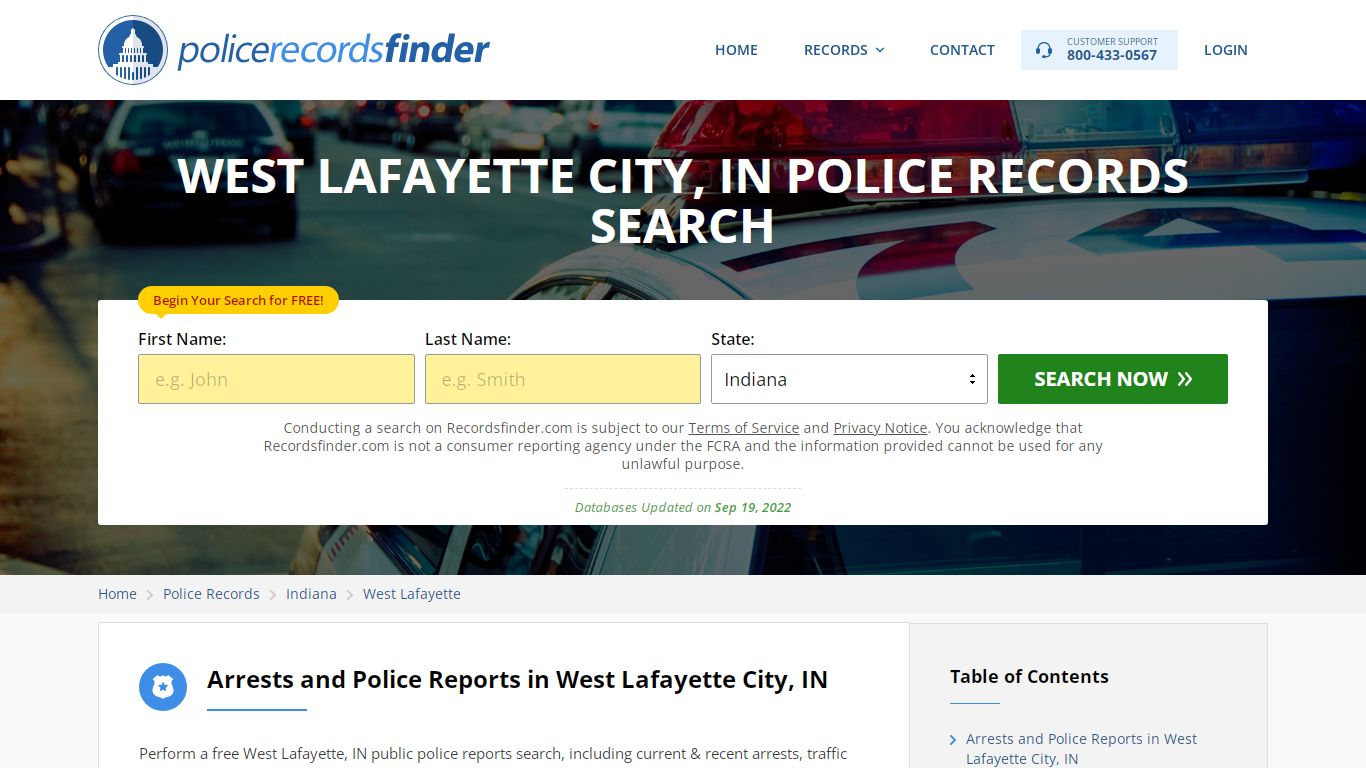 WEST LAFAYETTE CITY, IN POLICE RECORDS SEARCH - RecordsFinder